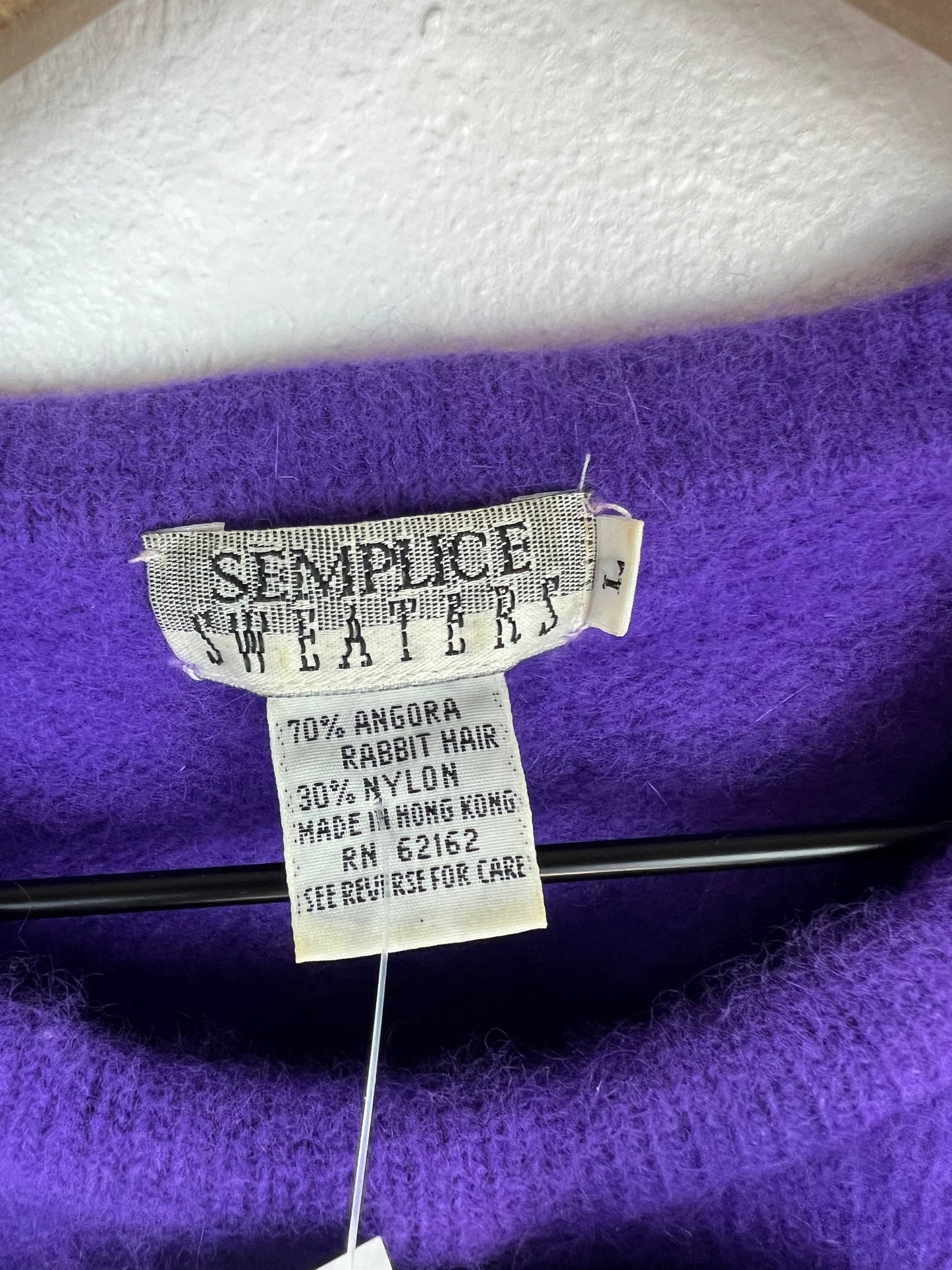PURPLE ANGORA BOW SWEATER