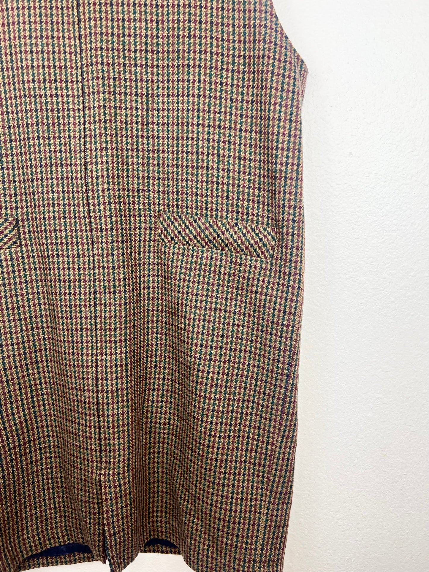 HOUNDSTOOTH PLAID WOOL DRESS