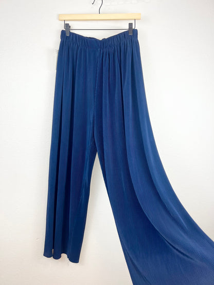 NAVY PLEATED PANTS - WAIST 27"-30"