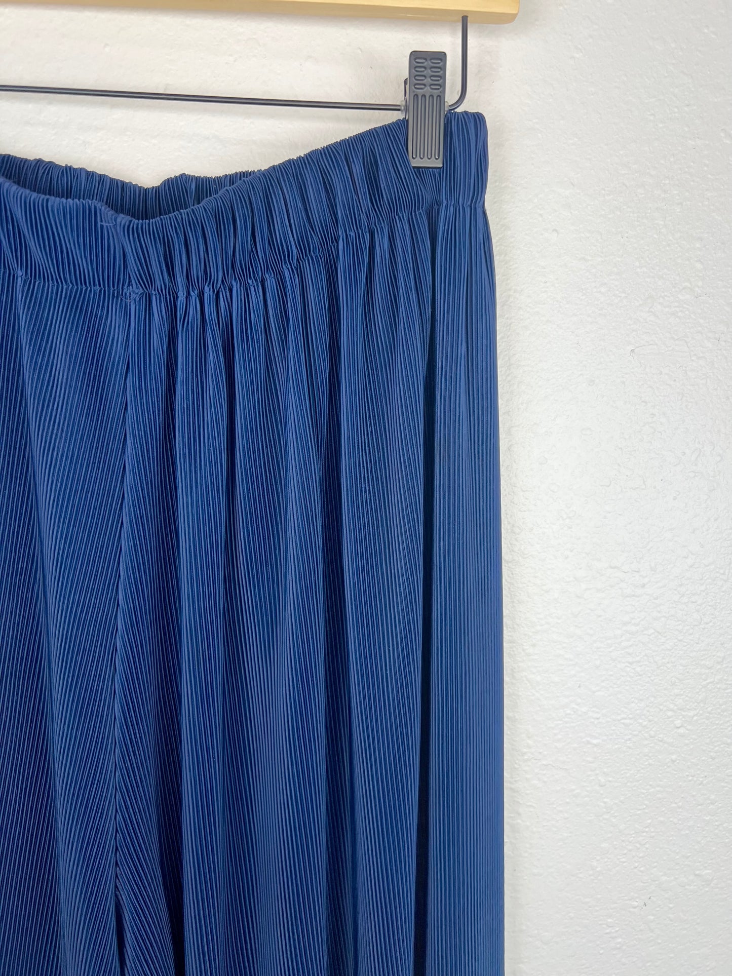 NAVY PLEATED PANTS - WAIST 27"-30"