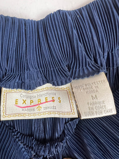 NAVY PLEATED PANTS - WAIST 27"-30"