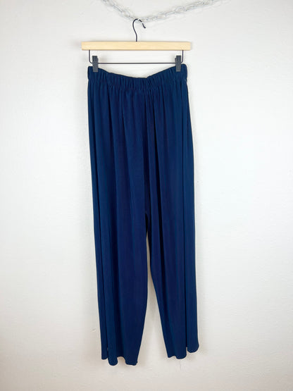 NAVY PLEATED PANTS - WAIST 27"-30"