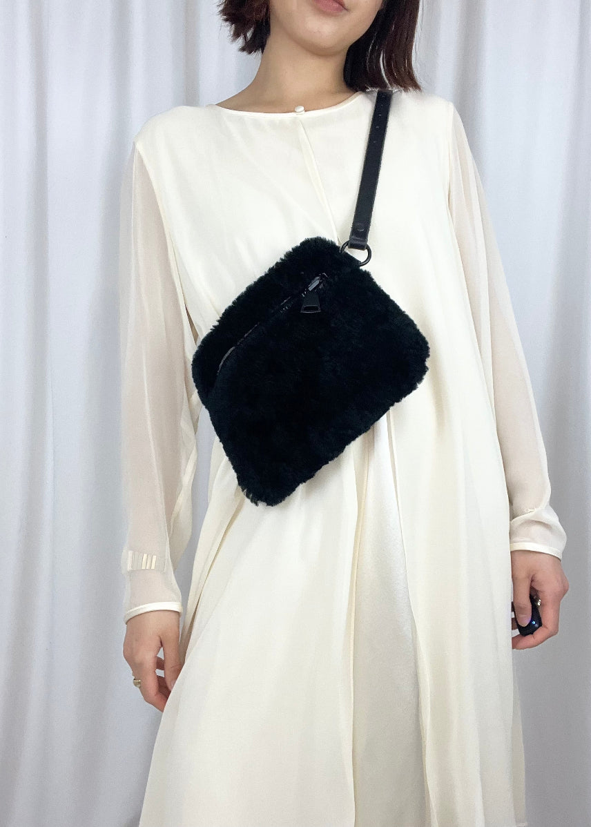 YBH BLACK SHEEPSKIN BAG