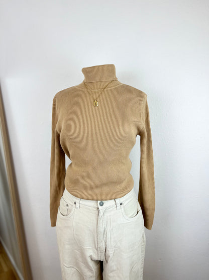 RIBBED COTTON TURTLENECK
