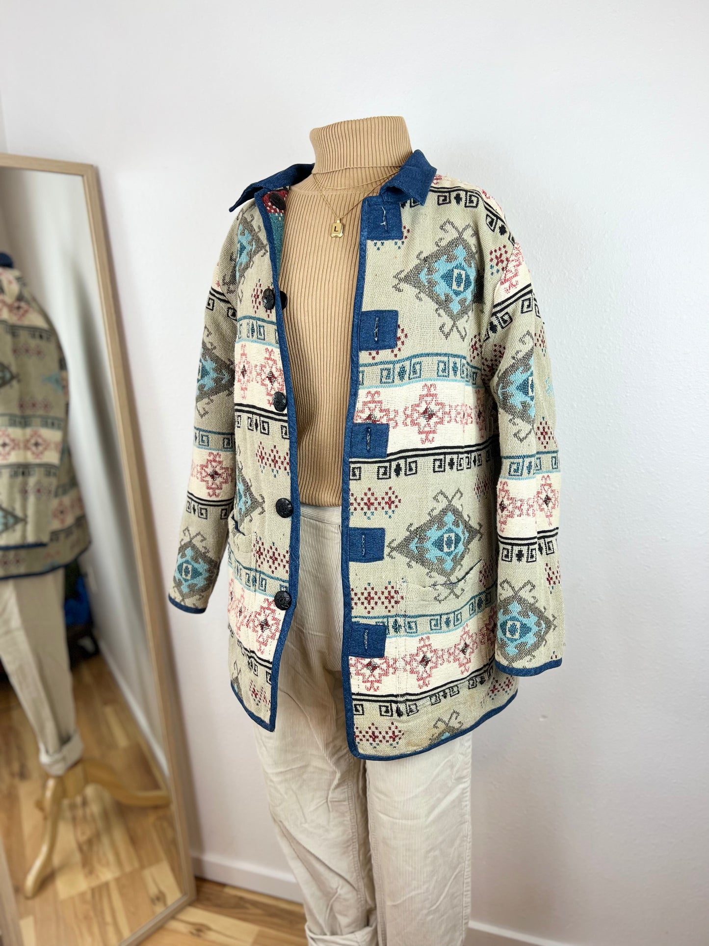 REVERSIBLE PATTERNED CHORE JACKET