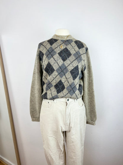 VTG WOOL ARGYLE SWEATER