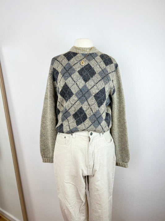 VTG WOOL ARGYLE SWEATER