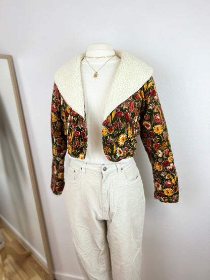 CROP FLORAL CORDUROY JACKET