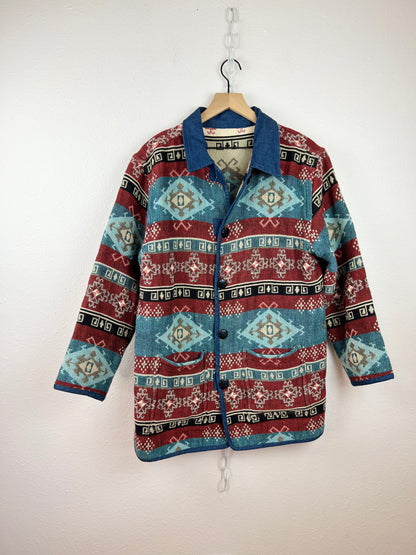 REVERSIBLE PATTERNED CHORE JACKET