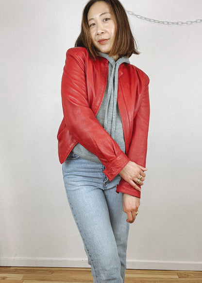 VINTAGE RED LEATHER JACKET