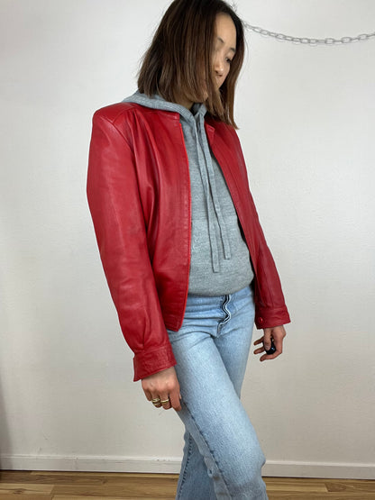 VINTAGE RED LEATHER JACKET
