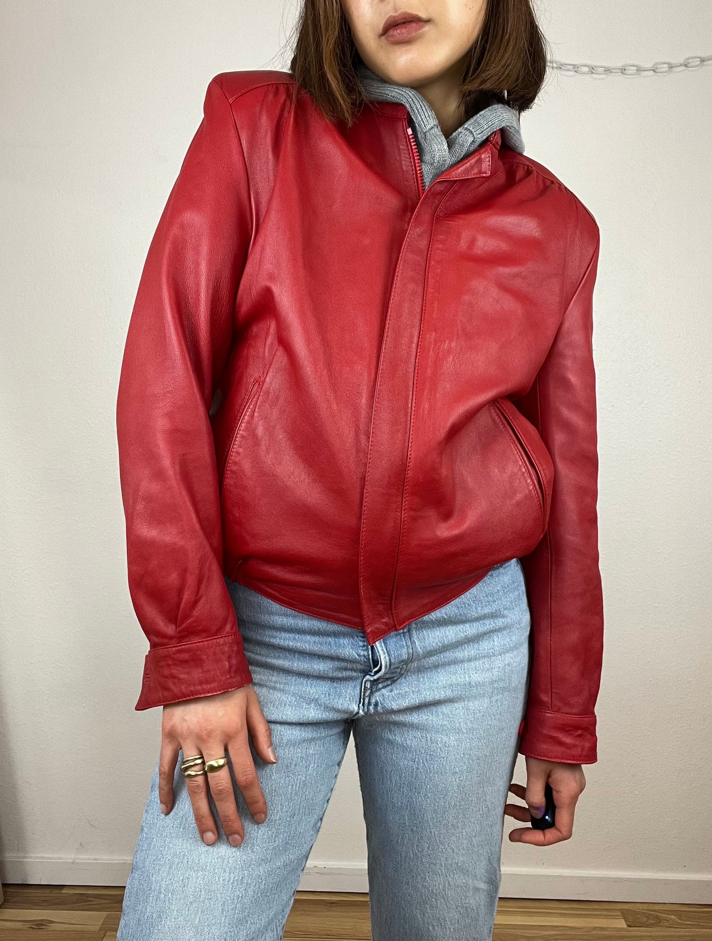 VINTAGE RED LEATHER JACKET