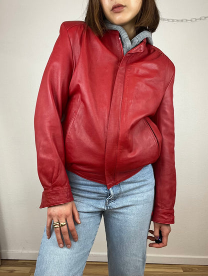 VINTAGE RED LEATHER JACKET