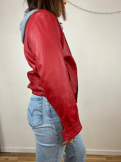 VINTAGE RED LEATHER JACKET