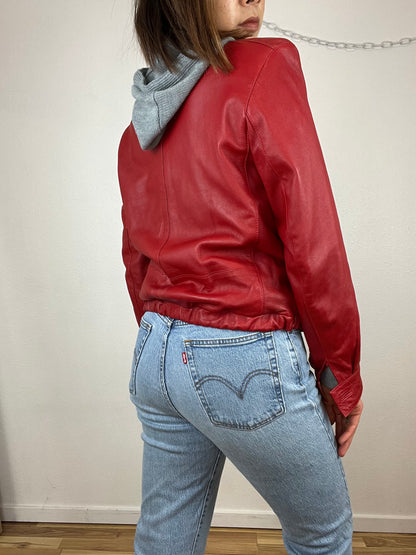VINTAGE RED LEATHER JACKET