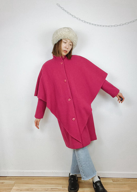 VINTAGE HOT PINK WOOL COAT