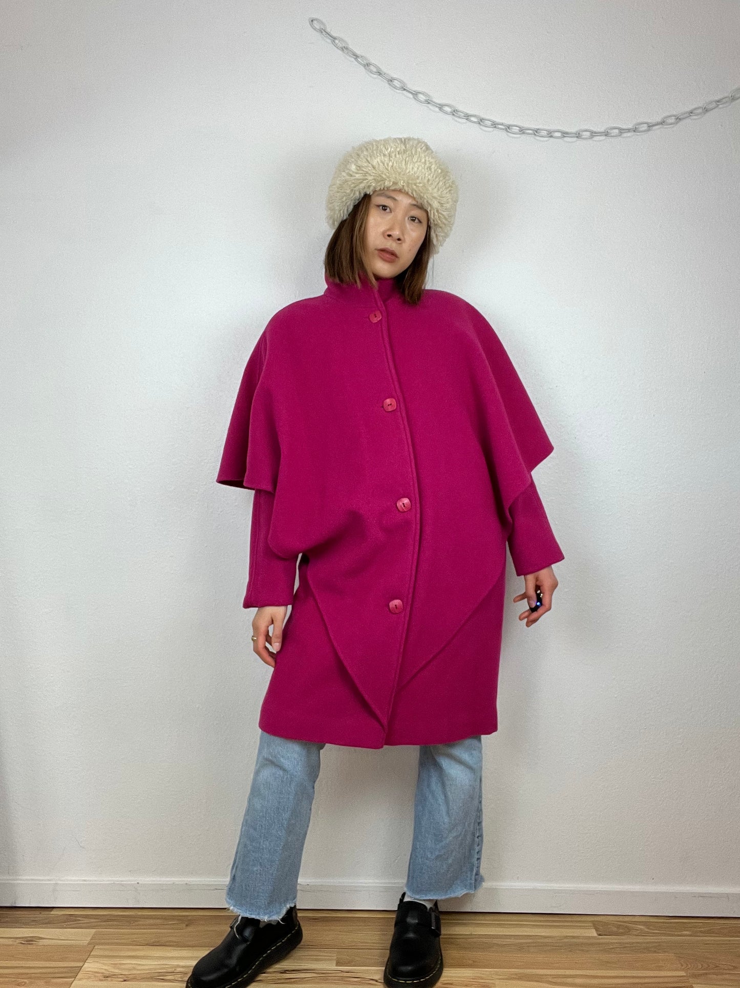 VINTAGE HOT PINK WOOL COAT