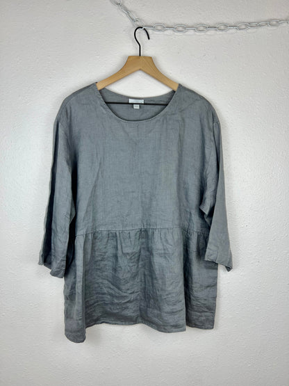 LINEN FLOWY BLOUSE