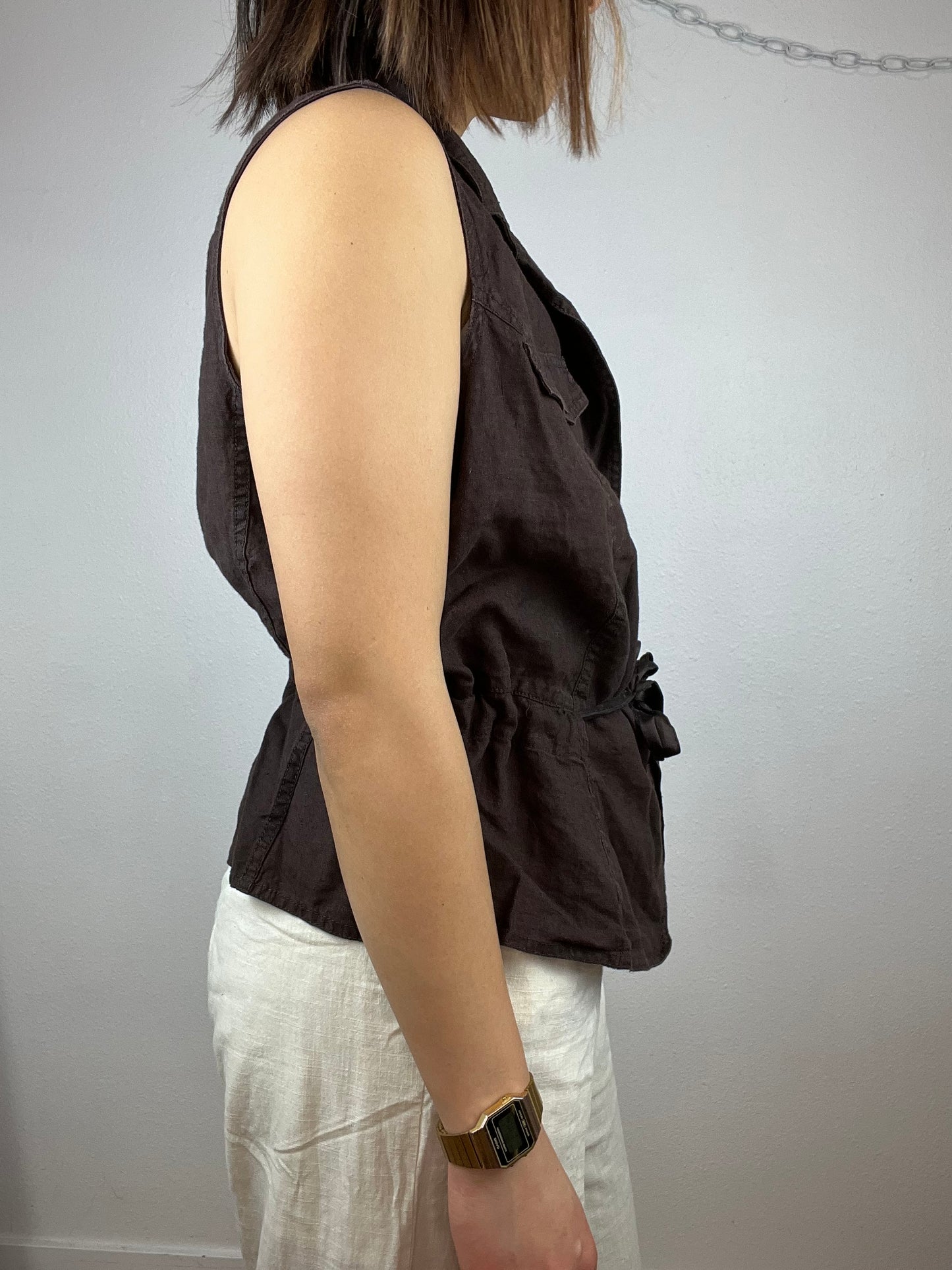 LINEN TIE WAIST TOP