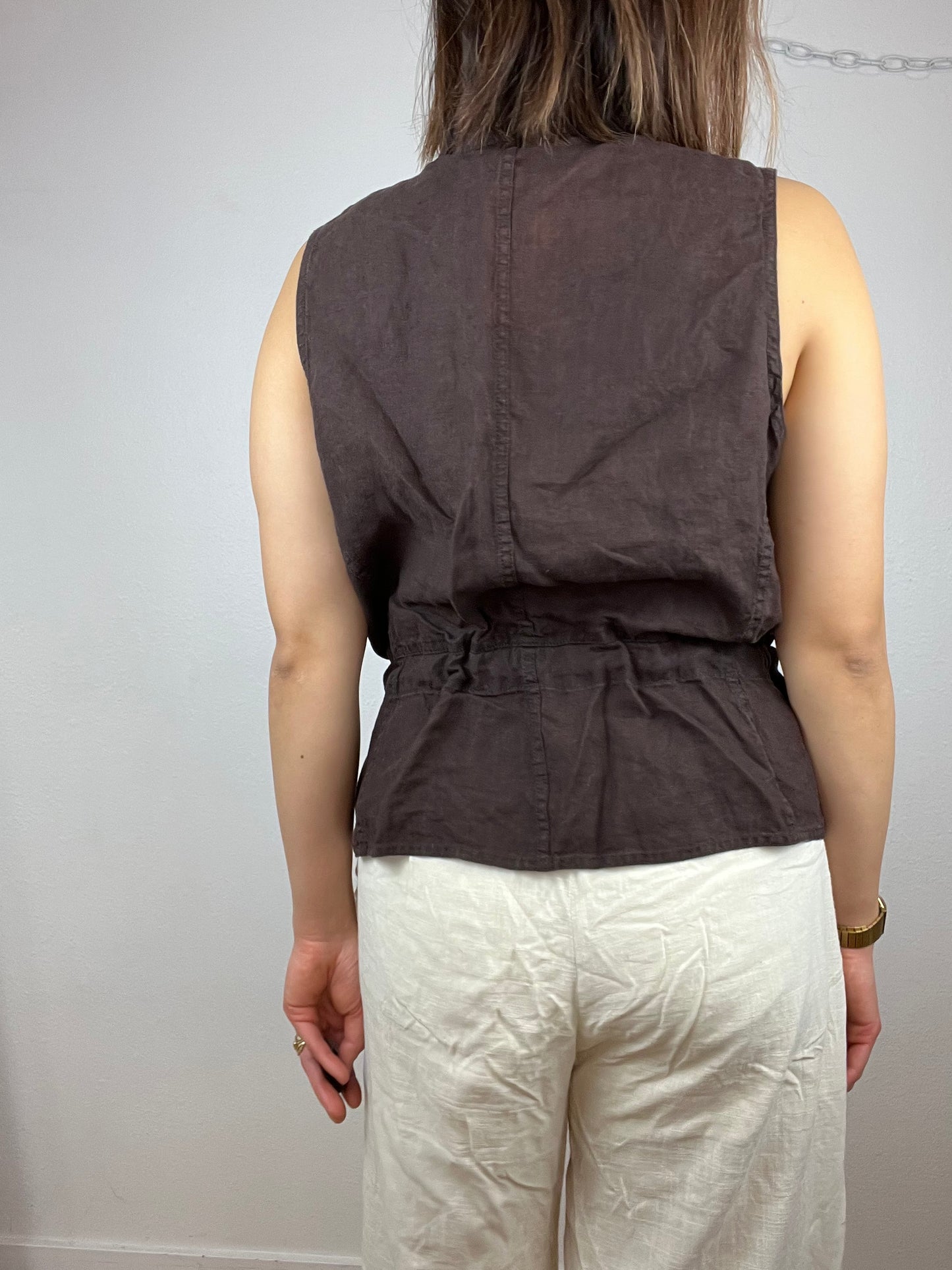 LINEN TIE WAIST TOP