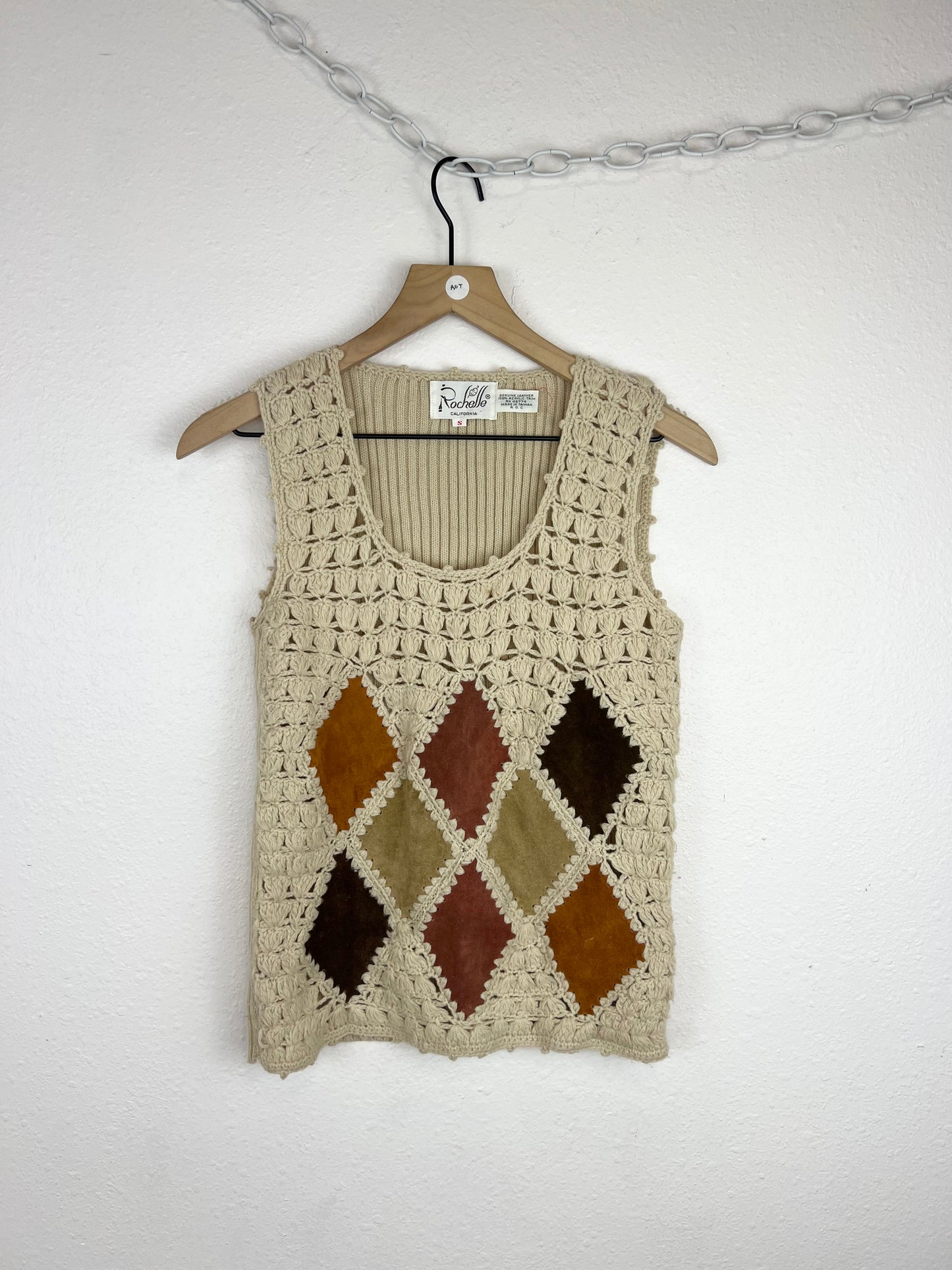 VINTAGE LEATHER PATCHWORK TOP