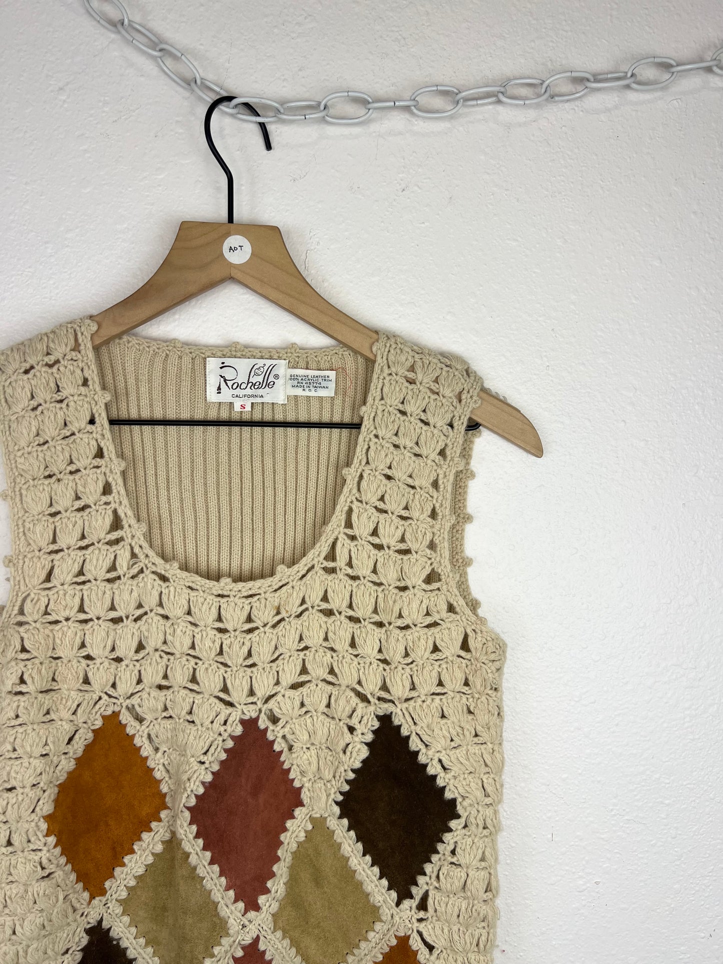 VINTAGE LEATHER PATCHWORK TOP