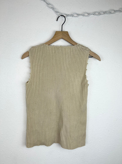VINTAGE LEATHER PATCHWORK TOP