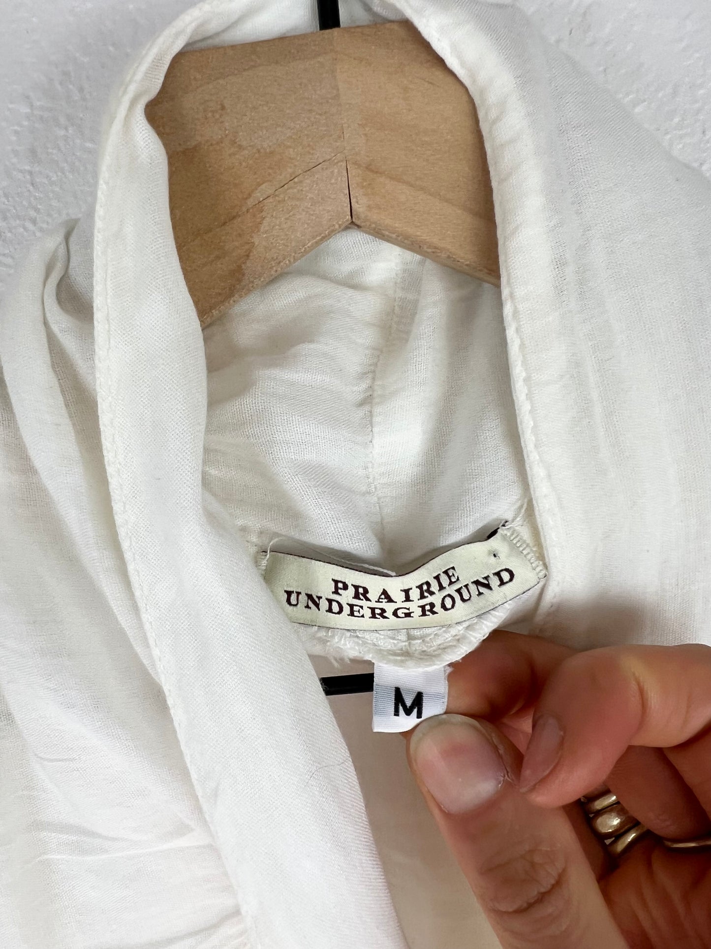 PRAIRIE UNDERGROUND WHITE RUCHED BLOUSE