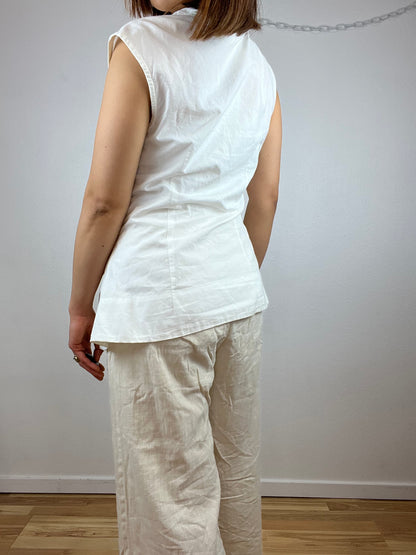 PRAIRIE UNDERGROUND WHITE RUCHED BLOUSE