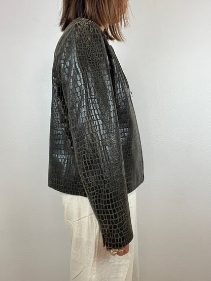 LEATHER "SNAKESKIN" JACKET