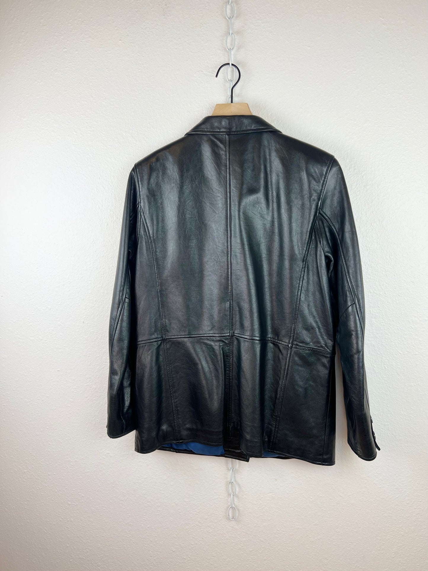 LEATHER SHORT TRENCH JACKET