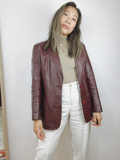 DEEP RED LEATHER JACKET