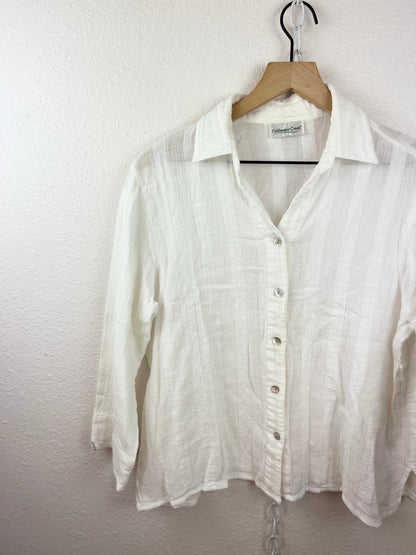 COLDWATER CREEK WHITE BUTTON UP