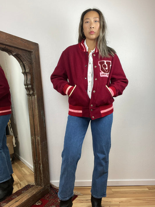 VNTG LADY UTES LETTERMAN JACKET