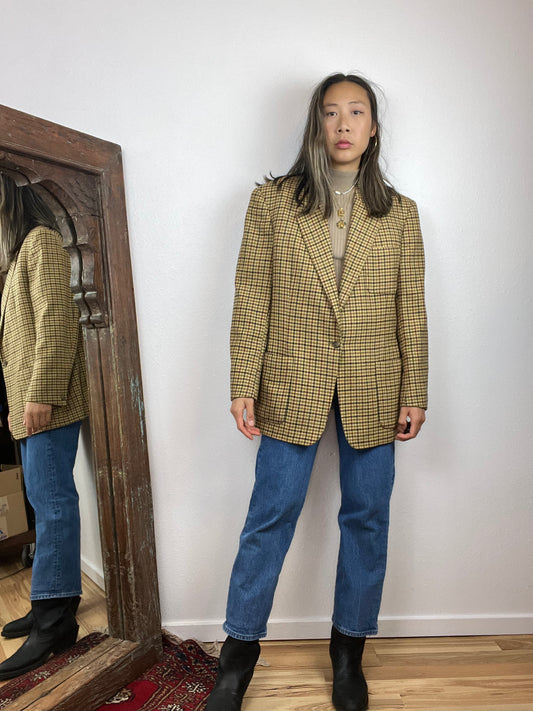HERTLING HOUNDSTOOTH PLAID BLAZER