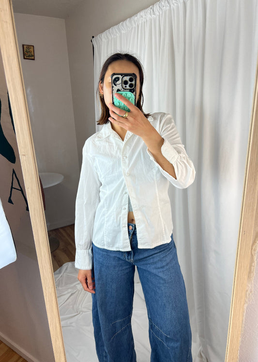WHITE BUTTON DOWN BLOUSE