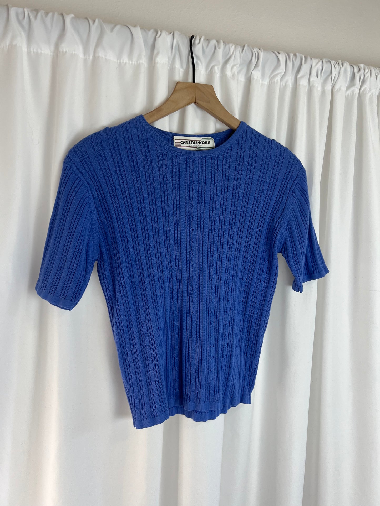 RIBBED PERIWINKLE TOP
