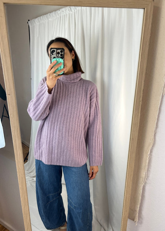 LILIAC RIBBED LAMBSWOOL TURTLENECK SWEATER