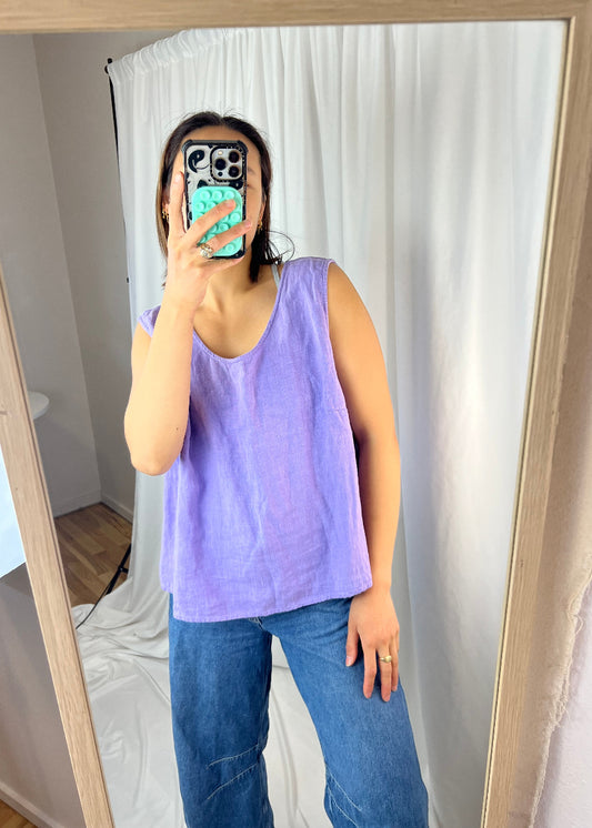 LAVENDER LINEN TOP