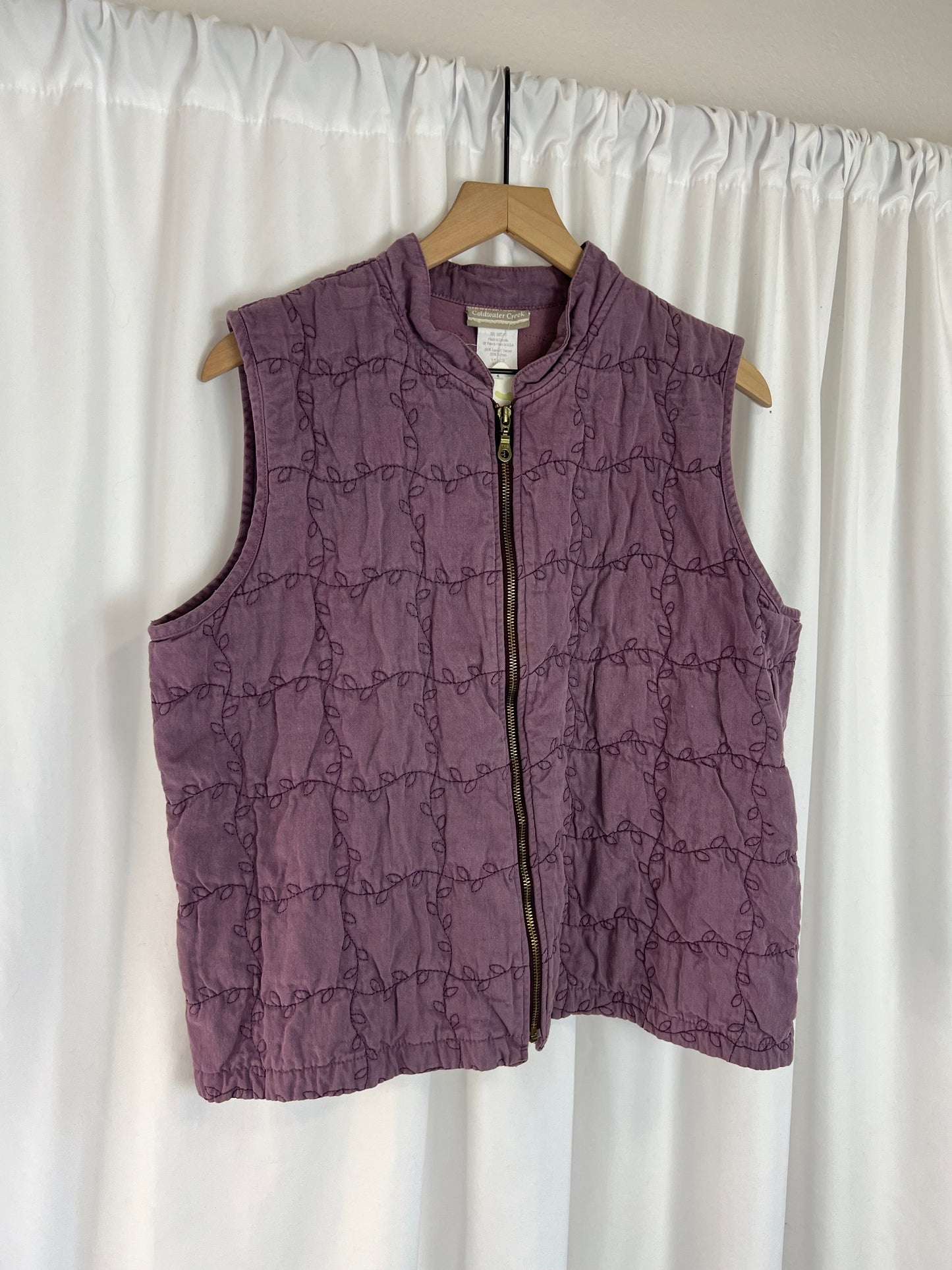 PURPLE LEAF EMBROIDERED VEST