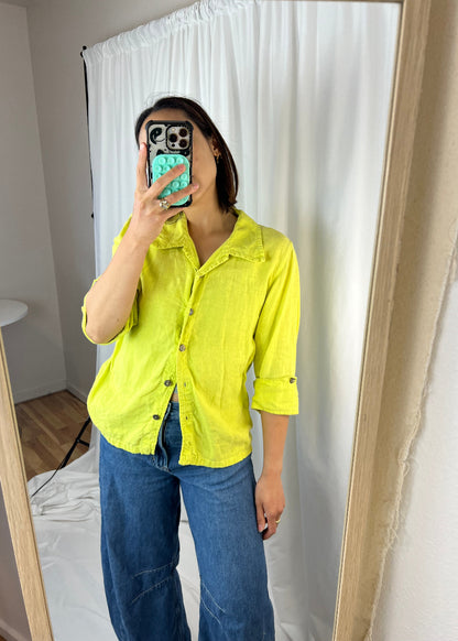 LINEN BUTTON DOWN TOP