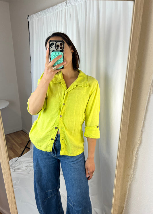 LINEN BUTTON DOWN TOP