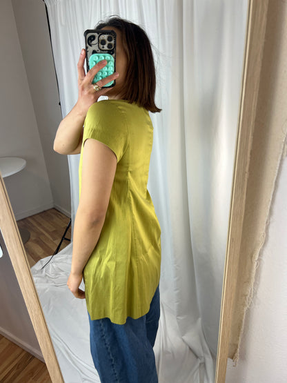 EILEEN FISHER CHARTREUSE SILK TOP