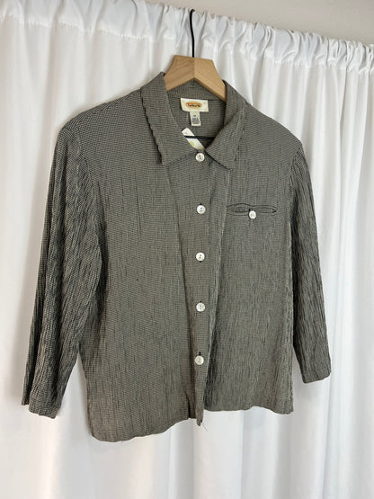 CHECKERED BUTTON DOWN TOP