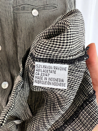 CHECKERED BUTTON DOWN TOP