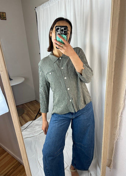 CHECKERED BUTTON DOWN TOP