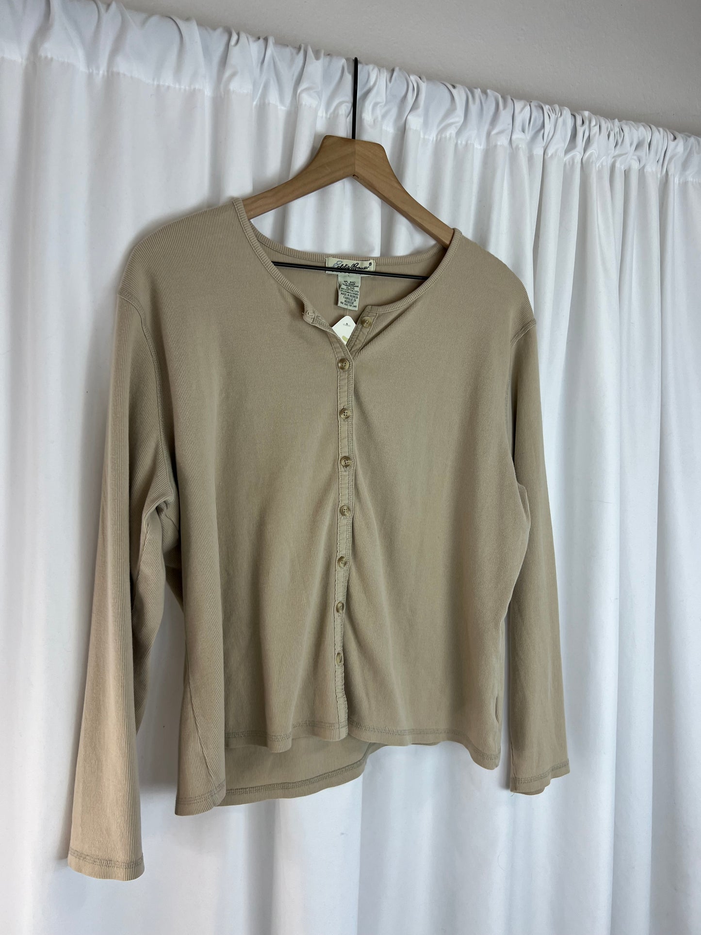 TAN RIBBED SWEATER TOP