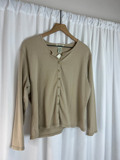 TAN RIBBED SWEATER TOP