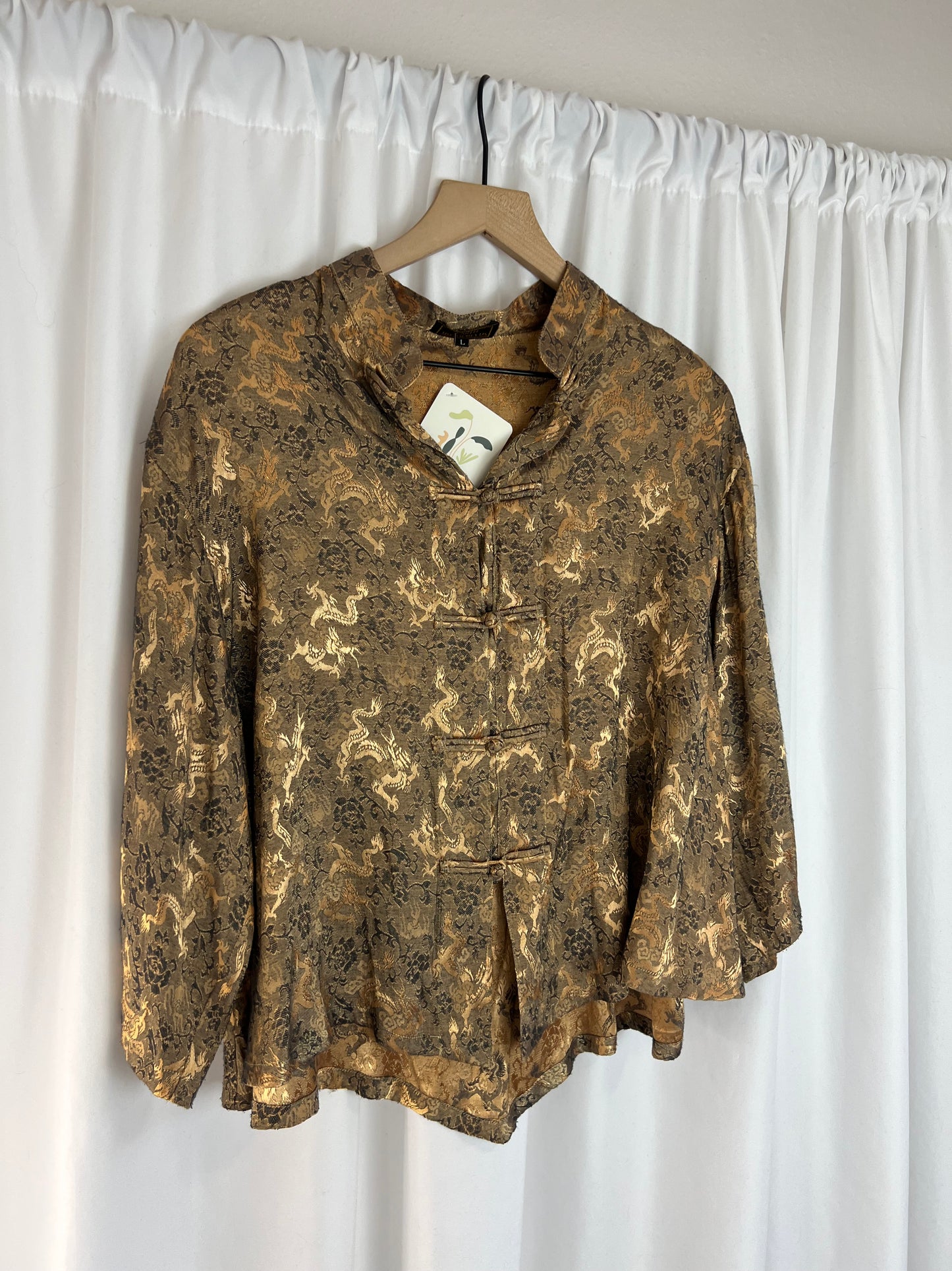 GOLD DRAGON SILK TOP