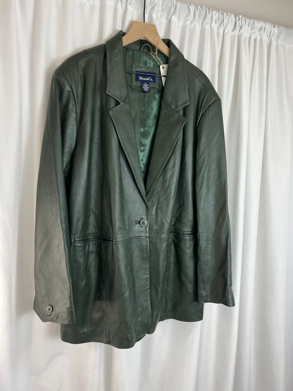 DARK GREEN LEATHER JACKET